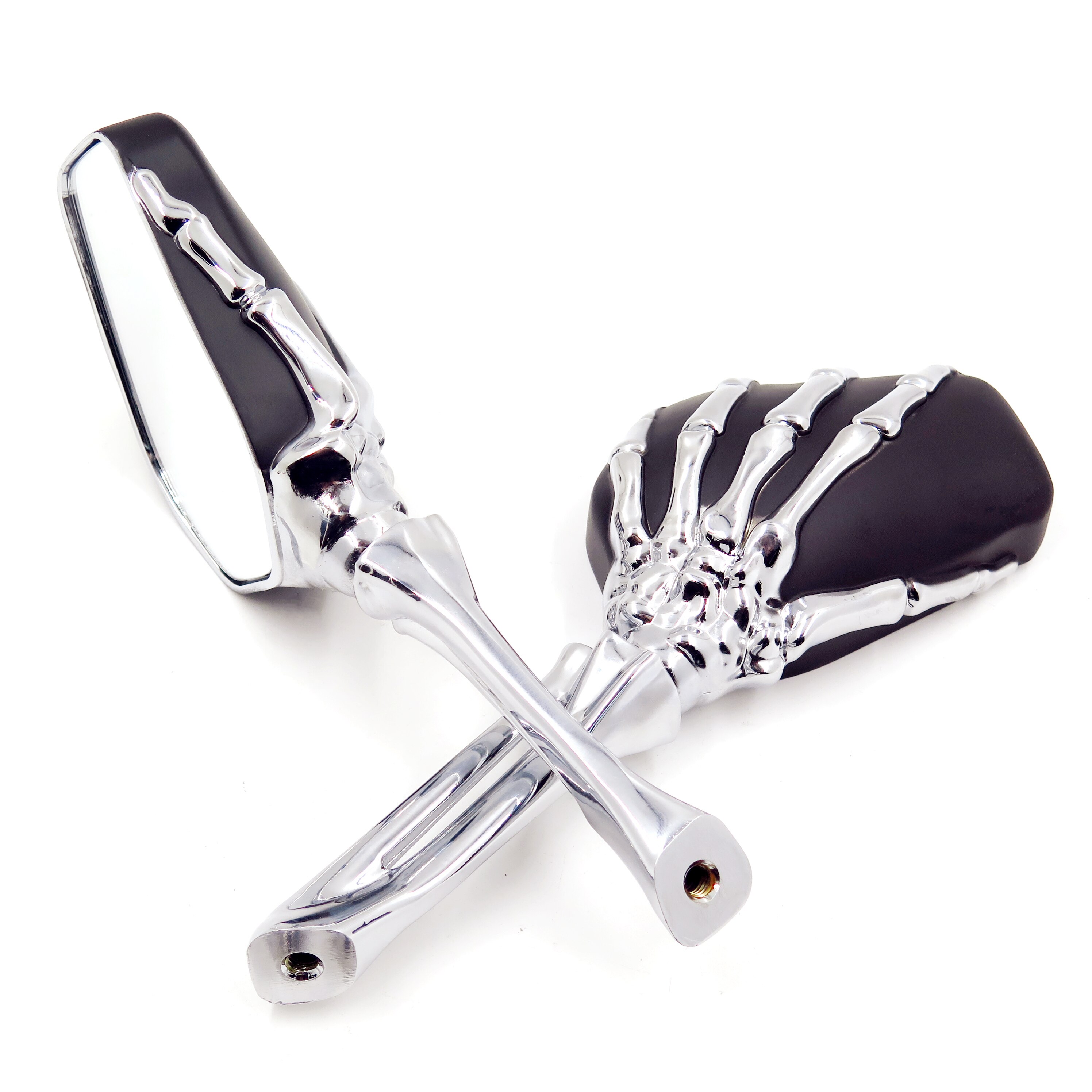 Pour moto Harley héritage Springer Sportster Dyna glisse Softail V tige CHROME Talon crâne miroir