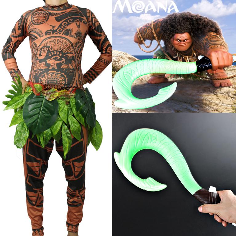 Maui cosplay kostymer barn top byxor peruk leksak glänsande sång krok halloween cosplay kostymer moana cos carnaval förklädnad