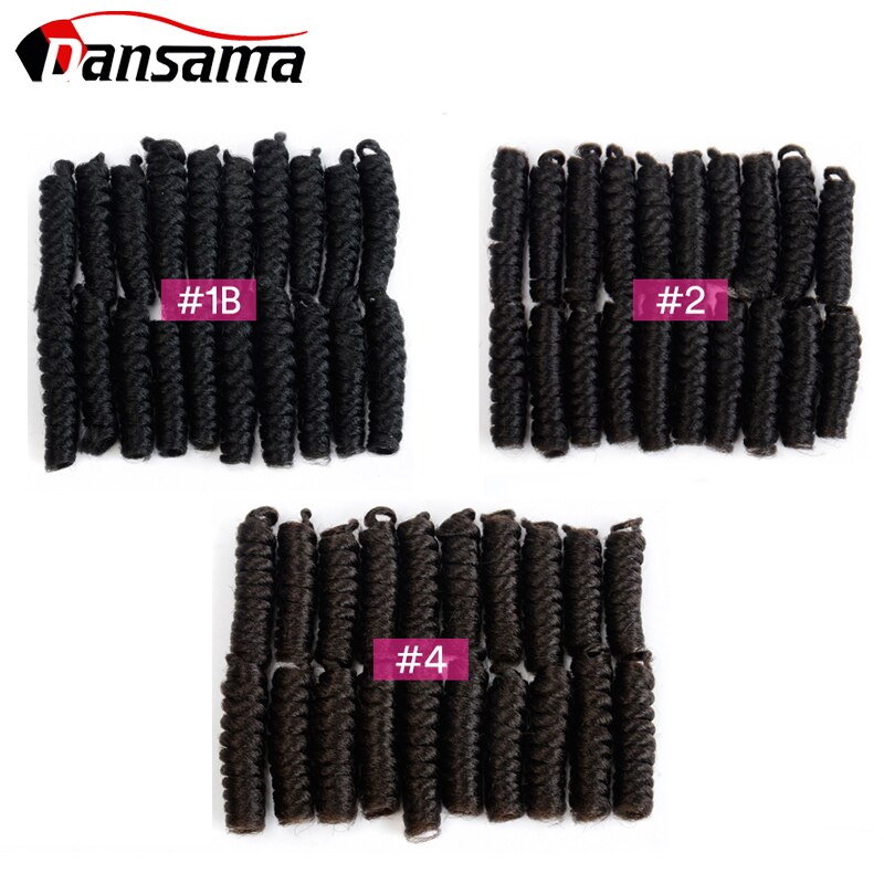 DANSAMA 6 Inch Short Curly Spring Crochet Braiding Hair 20 Roots/pack Synthetic Crochet Braids Hair Extensions