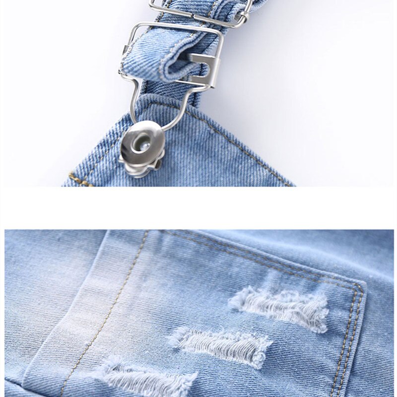 Ragazze Jeans Strappati Tute E Salopette Per La Ragazza Del Denim 2020 Della Tasca Della Molla Dei Pantaloni Della Tuta Tute Per Bambini Hole Globale Per I Bambini Sorella abiti