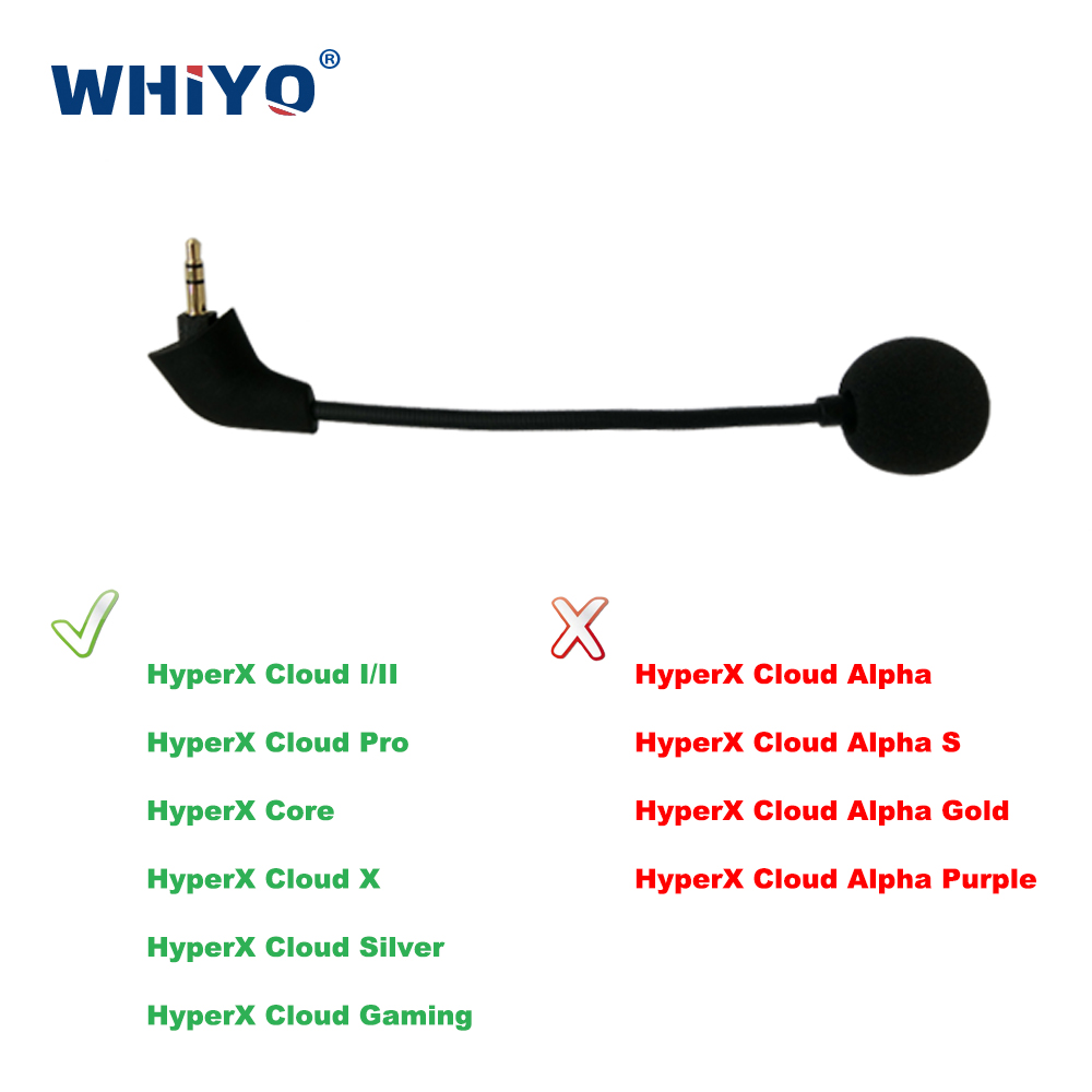 Ersatzteile für HyperX Cloud I/ II, Core, Silver, Alpha, Pro, X, Gaming-Headset, Ohrpolster, Mikrofon: Silber