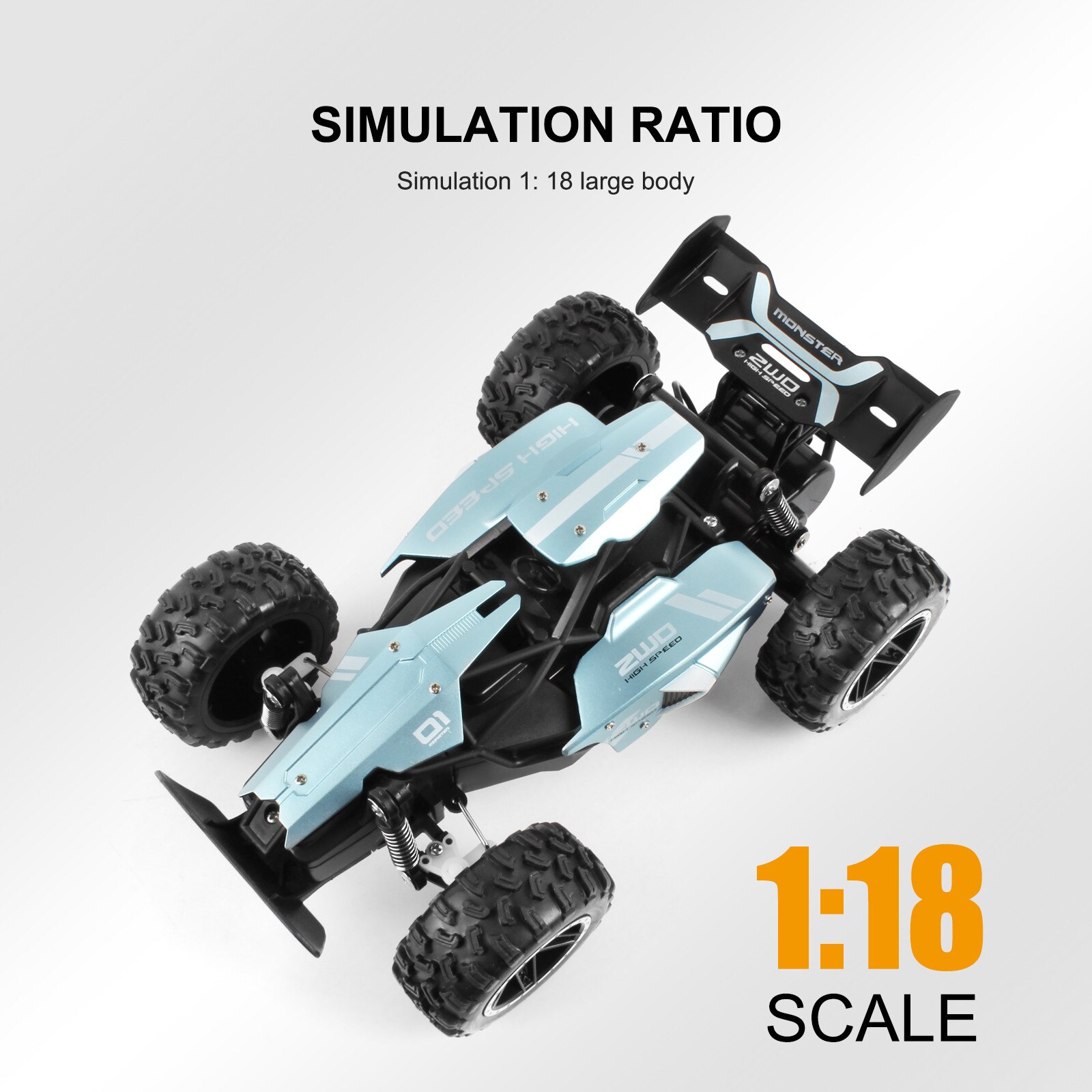 1:18 4WD Rc Auto Bijgewerkte Versie 2.4G Radio Control Rc Auto Speelgoed Buggy Hoge Snelheid Vrachtwagens Off-road Vrachtwagens Speelgoed Voor Kinderen