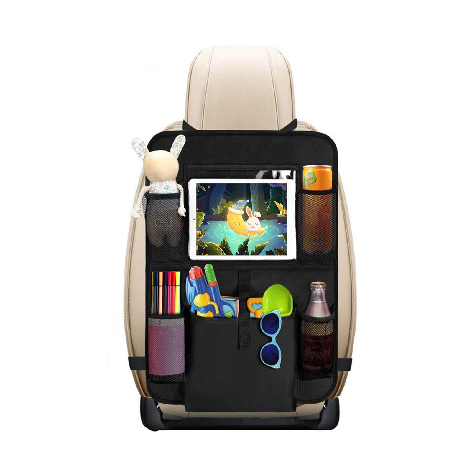 1Pc tappetini per auto per sedile posteriore per auto per bambini protezioni per sedili posteriori grande capacità con tasca per finestra in PVC trasparente