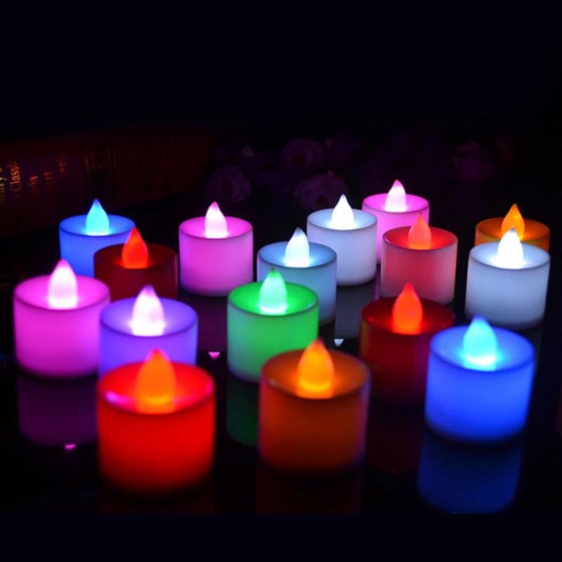 Lámpara Multicolor creativa de luz LED tipo vela, simulación de luz de llama de Color, decoración para casa, boda, de cumpleaños, Festival, 1 unidad