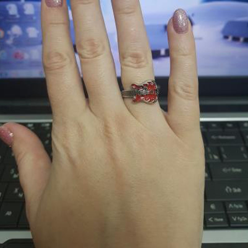 Party Banquet Ring for men Birthday Christmas Exquisite Guitar Ring Gothic Style Hip Hop Punkd Ring