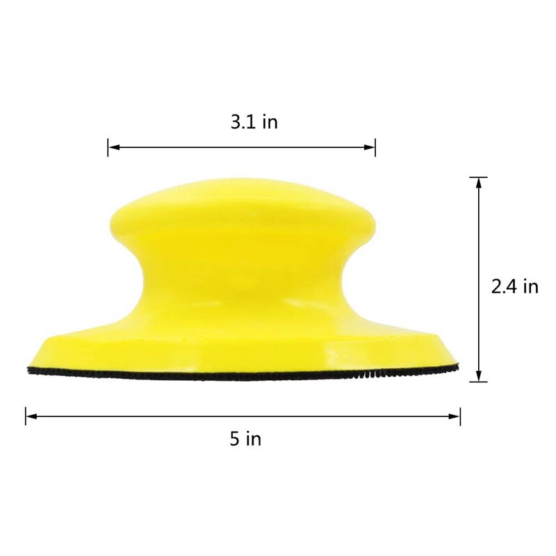 2 Pcs 5 Inch Hook and Loop Hand Sanding Block Round Sanding Pad Hook Backing Plate for Sanders or Polishers