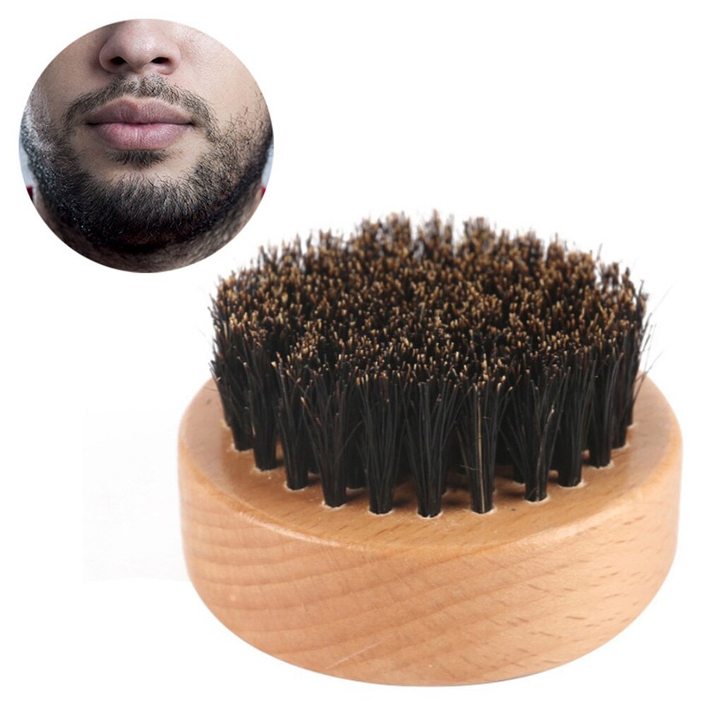 Beech Wooden Boar Bristle Beard Brush For Men Bamboo Face Massage That Works Wonders To Comb Beards and Mustach: Default Title