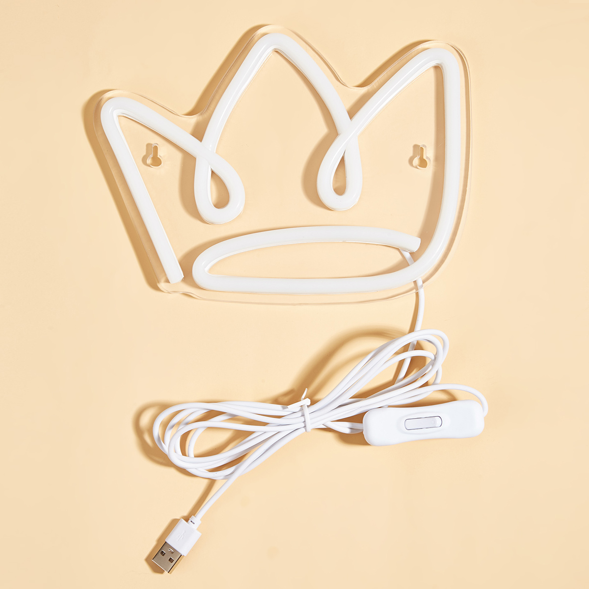 Chi-kjøpe ledet neon krone usb-drevne neonskilt nattlys 3d veggkunst og spillrom soverom stue dekor lampe skilt