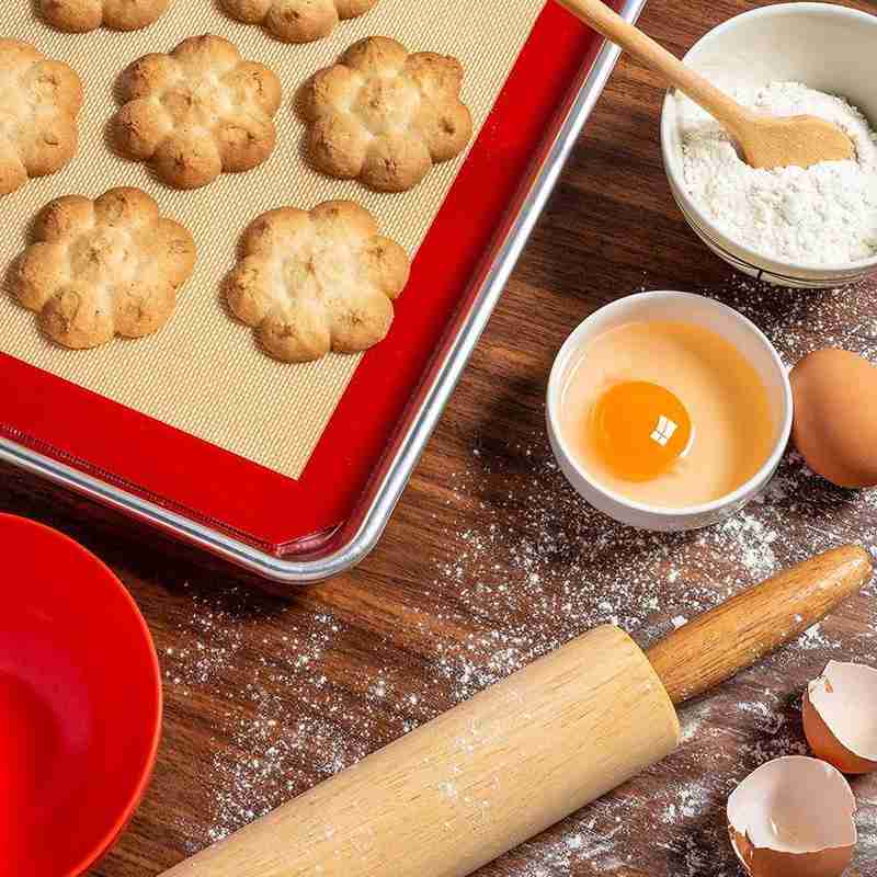 42X29.5 Cm Siliconen Anti-aanbaklaag Bakken Mat Rolling Deeg Mat Pad Bakplaat Glasvezel Cake Cookie macaron
