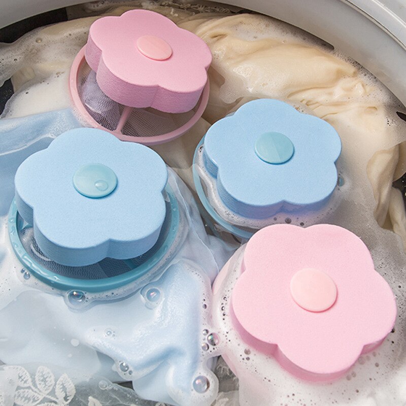 Filter Bag For Washing Machine Floating Flower Shape Laundry Ball Floating Style Lint Hair Catcher Dirt Catch Washing Machine