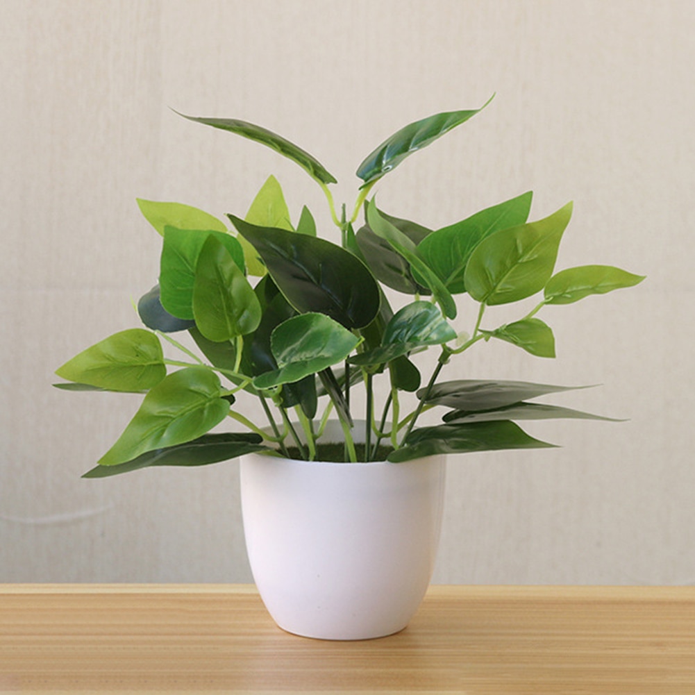 Fresh Artificial Foliage Plant Potted Bonsai Wedding Party Mall Desktop Decor