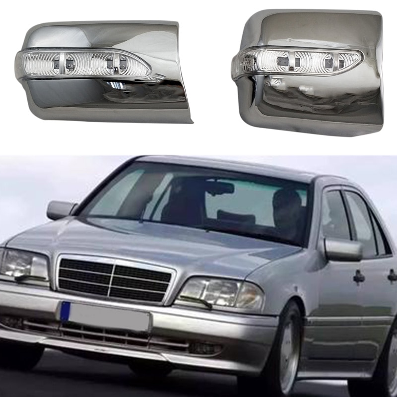 Espelho lateral capa com led side blinker lhd para mercedes benz w124 e classe 1986-1994