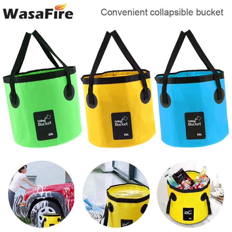 20L 12L Folding Bag Water Bucket Storage Container Water Carrier Waterproof Bags Portable For Outdoor Fishing Hiking Camping