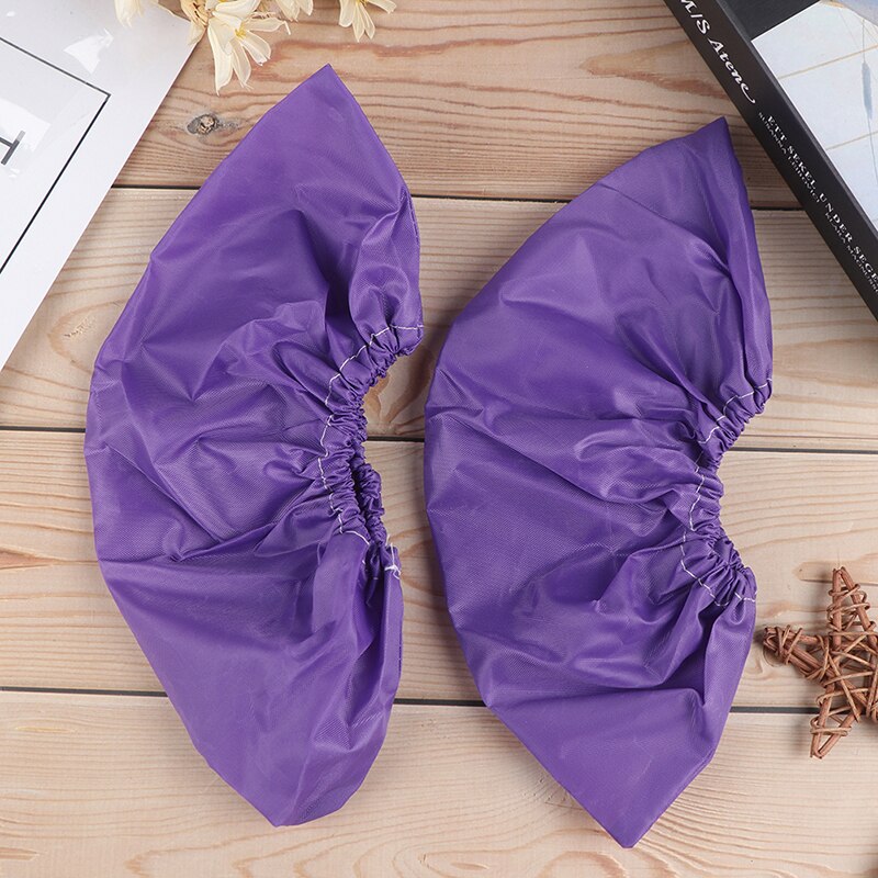 1Pair Reusable Thicken Elastic Shoe Cover Home Indoor Antiskid Overshoes Student Machine Room Bird Dust Proof Feet Covers: Purple