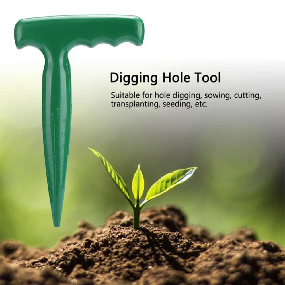 Garden Hole Puncher Hand-held Garden Soil Drilling Hole Tool Portable Scale Garden Digging Hole Puncher Seedling' Transplanter