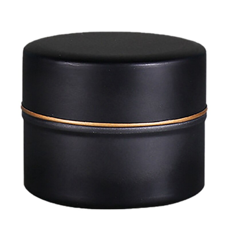 ♕s Small Tea Cans Round Tinplate Tea Cans Metal Tin Box Packaging Cans Flower Tea Cans Portable Tea Caddies: Black