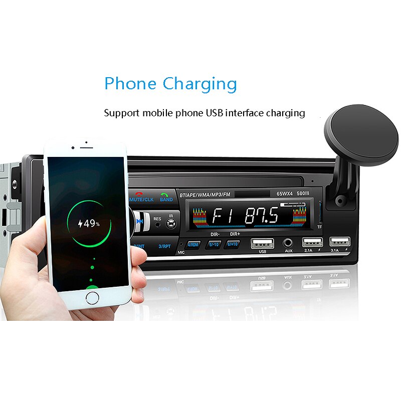 Novel-car multimedia bilstereo singel din bt o och ringer inbyggd mikrofon wma 3 usb aux-ingång fm radiomottagare i