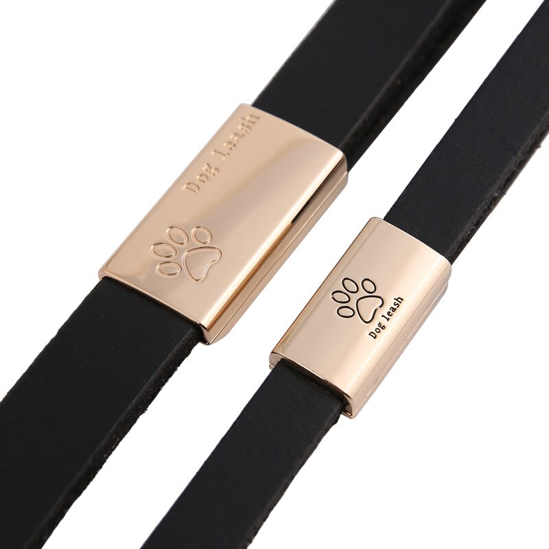 Læder pitbull hundesnor holdbar stor hund i snor med bjergbestigningsspænde udendørs kæledyrssnore til mellemstore hunde