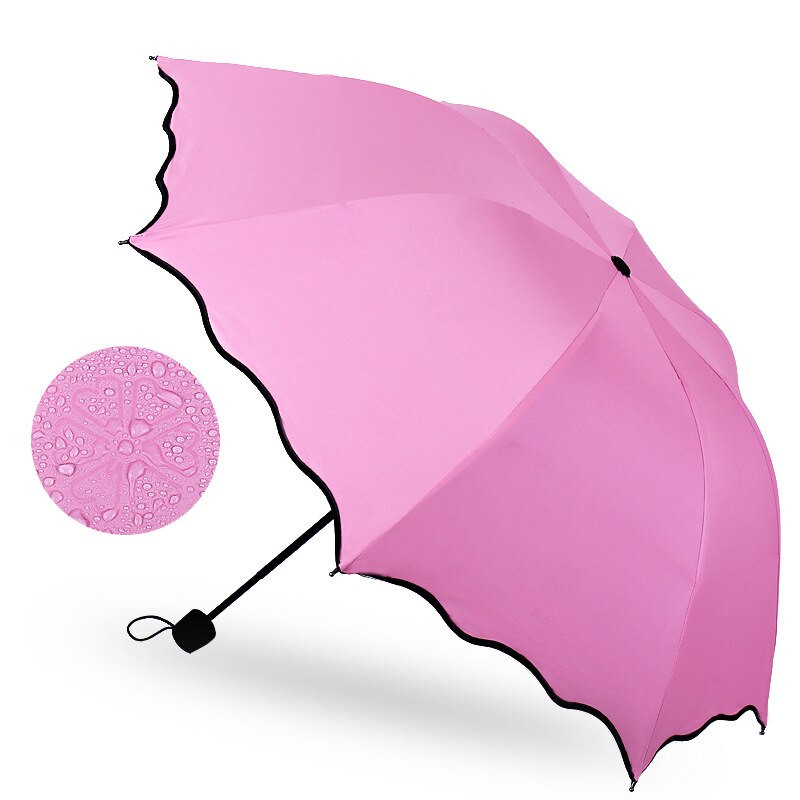 UV-proof Tri-folding Sun Umbrella Wind Resistant Umbrella Rain Women For Men Parasol Compact Large Travel Turn Into flower