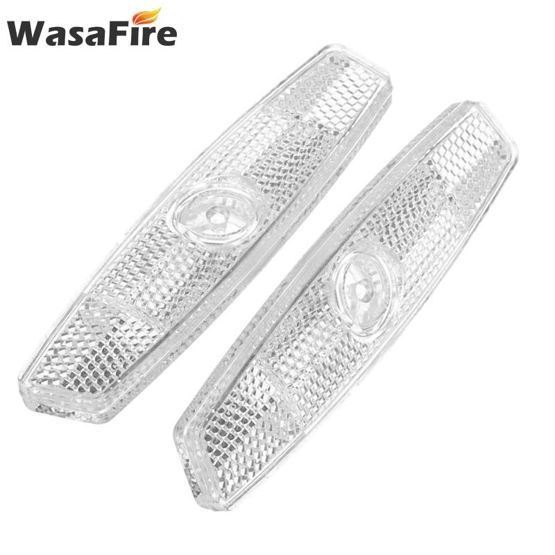 Reflector de radios para bicicleta, luz reflectante para llanta de rueda de bicicleta, luces de advertencia de seguridad nocturna, accesorios de ciclismo, 2 uds.: Blanco