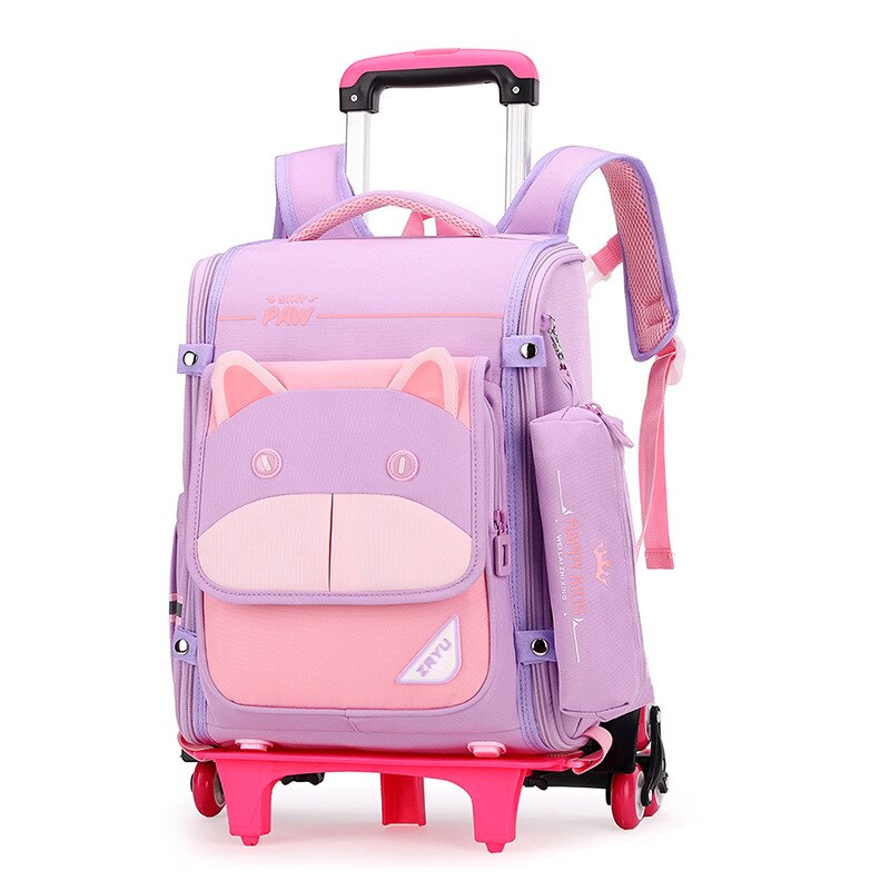 Fengdong zaino per bambini zaino per scuola elementare per ragazzi arrampicata scale zaino per bambini zaino rimovibile per bambini: Purple