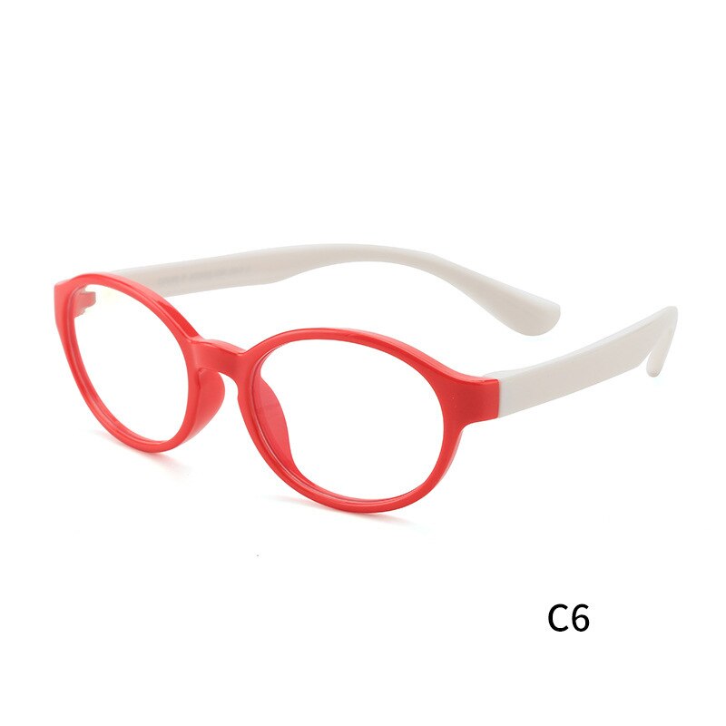 Beskyttelsesbriller briller ramme blå silikone børn børn dreng pige  tr90 højre anti: C6