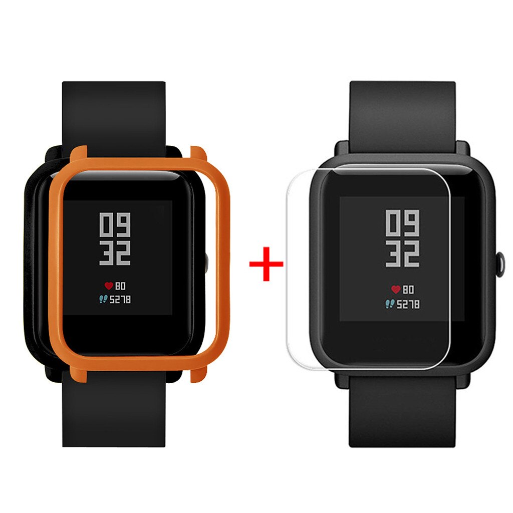 Kotelon kuori huami amazfit bip youth lite -kuorille näytönsuojakalvolla de pantalla ochrona ekranu naarmuuntumaton: I