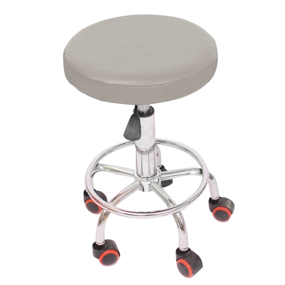 1 pièces couleur unie Stretch rond chaise couverture étanche maison tabouret de Bar siège housse housses hôtel décoration de la maison: Ardoisé