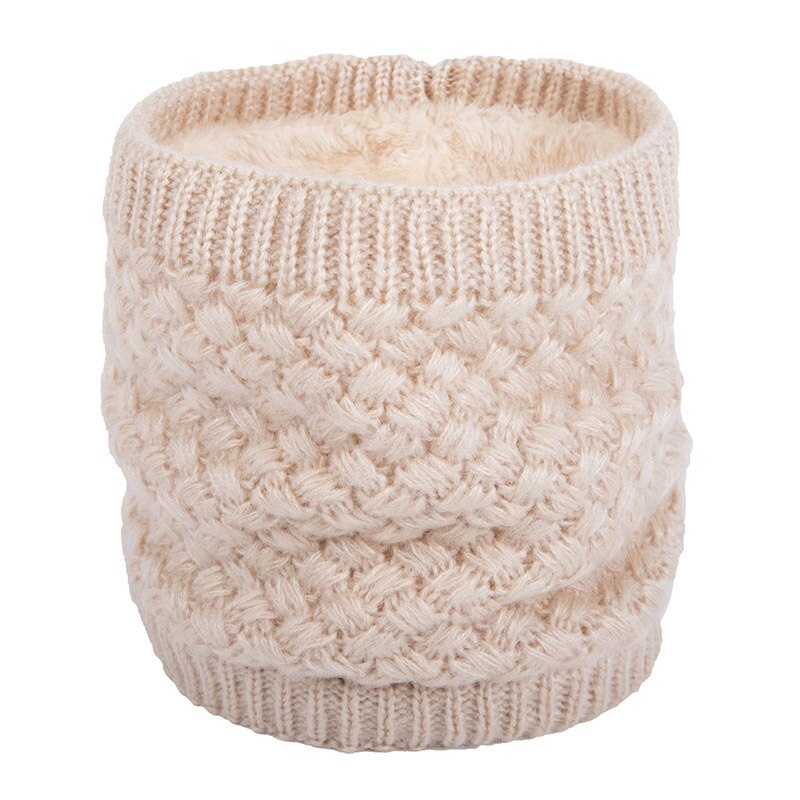 Bufanda de lana con degradado para hombre y mujer, Bandana Unisex de tejido sólido cálido, diadema de terciopelo, de invierno: CO Beige