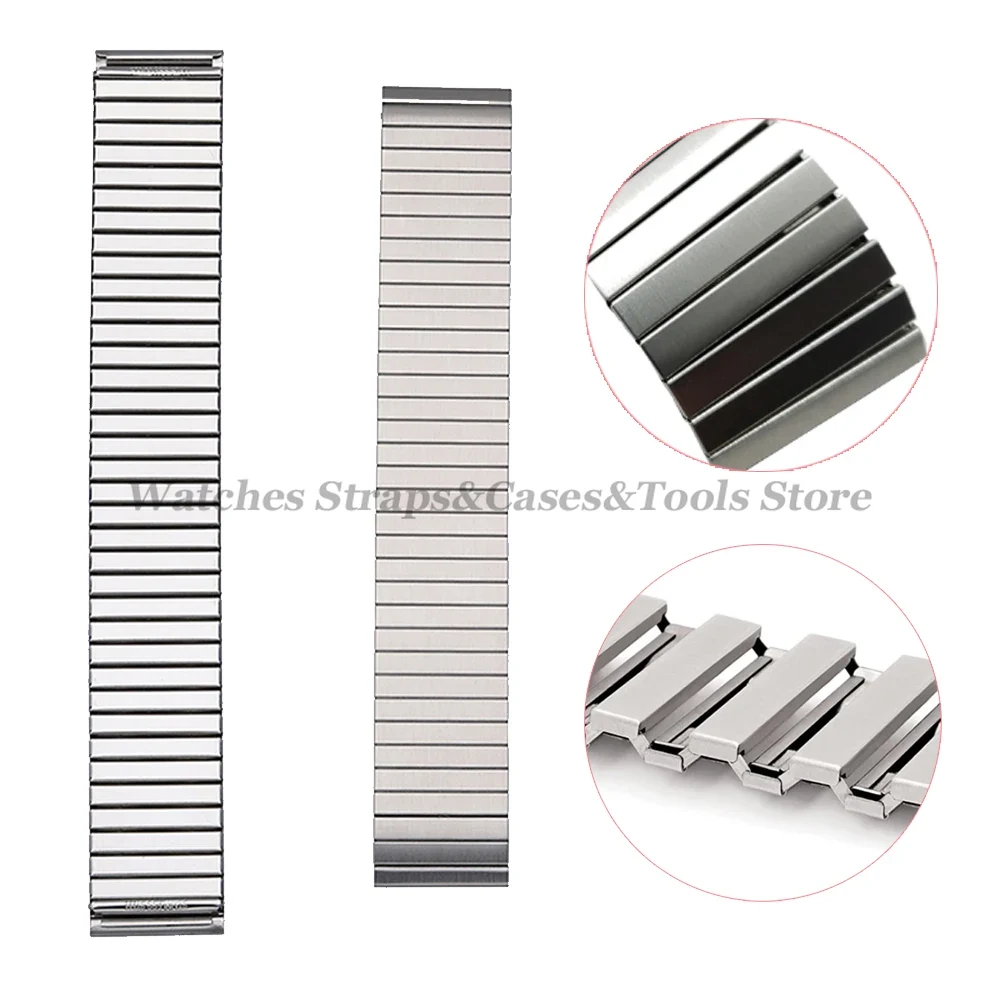 14mm 16mm 18mm 20mm 22mm Edelstahl elastisches Stretcharmband Uhrenarmband Metall Expansionsband Armband Zubehör Armband
