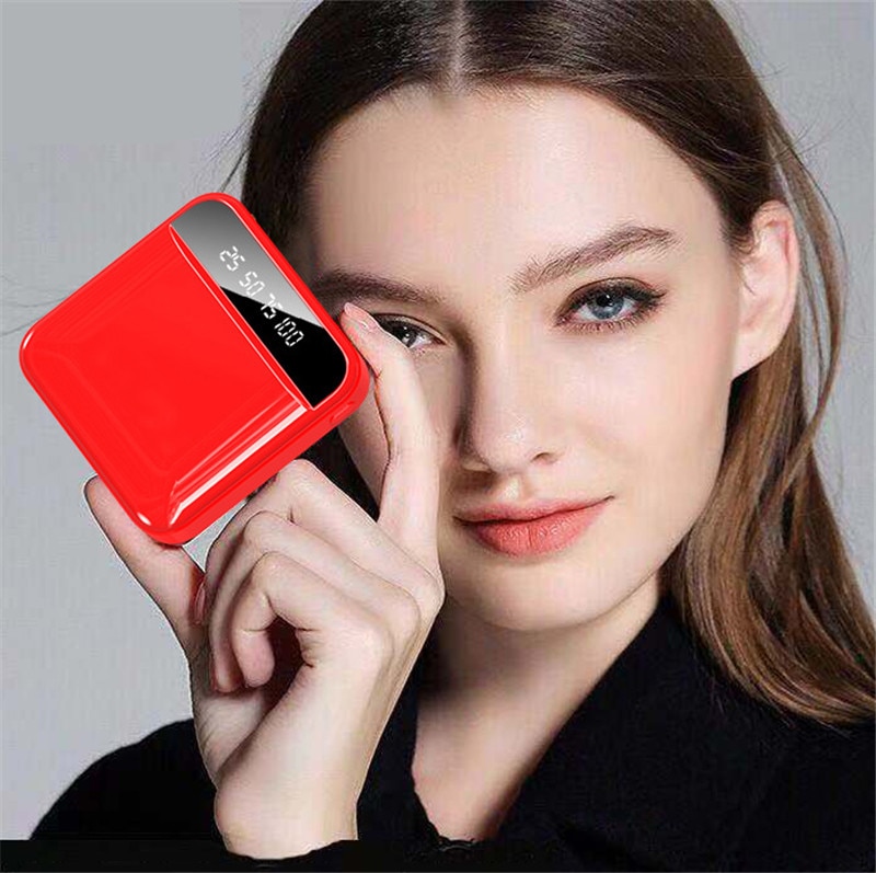 Mini Power Bank 30000mAh Portable Phone Charger Outdoor Travel Powerbank LED Light Poverbank LCD Digital Display for Smartphone