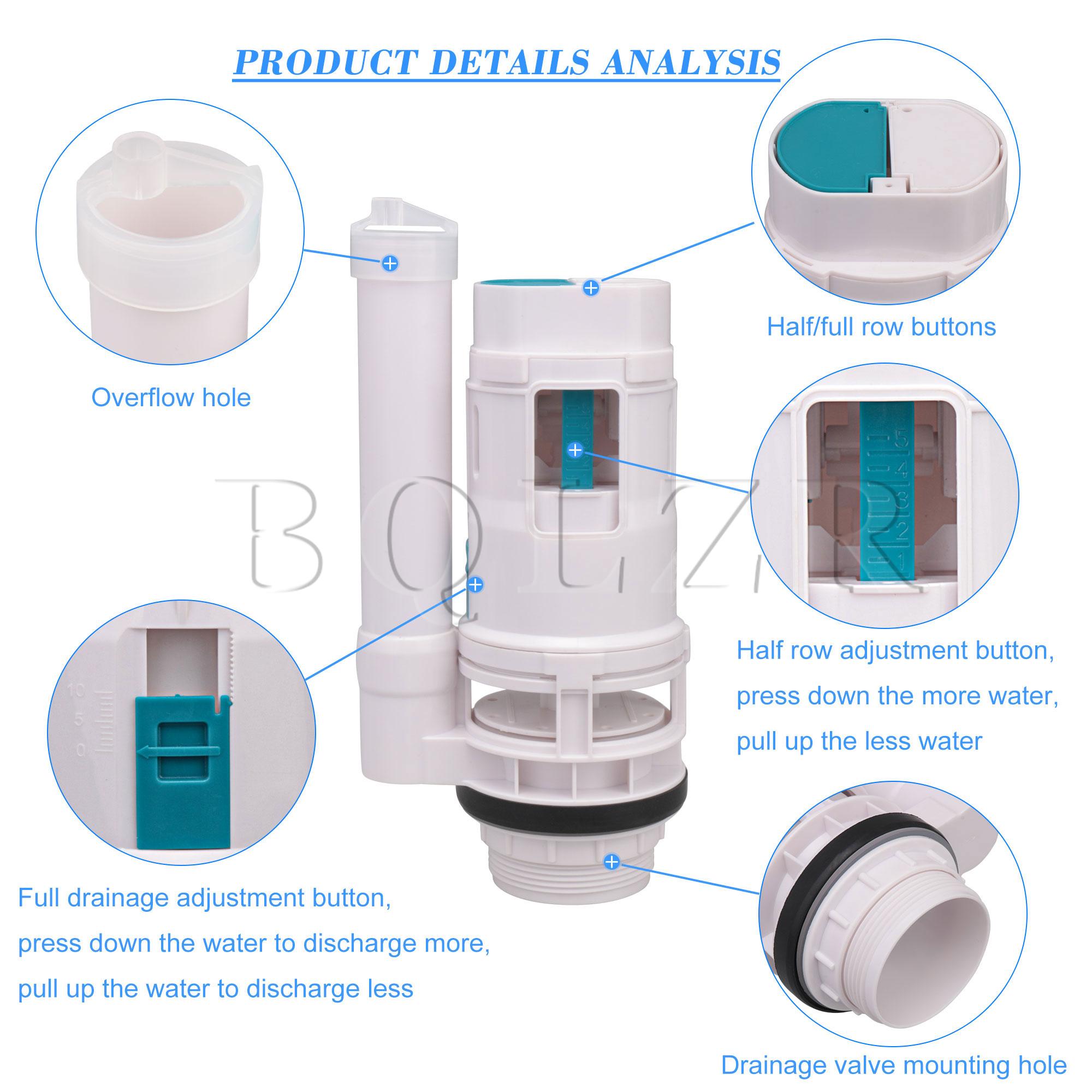BQLZR Water Tank Dual Flush Fill Toilet Cistern Inlet Drain Valve Split Repair