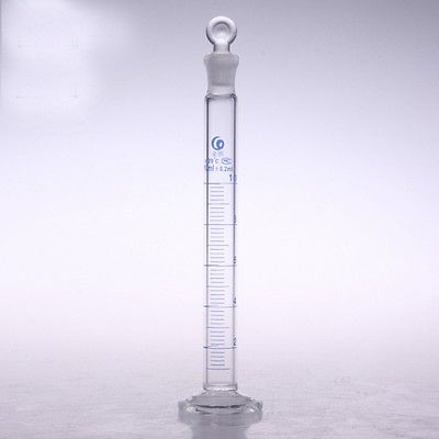 Cylindre de dosage de liquide en verre rotatif gradué avec bouchon en verre, 500ml