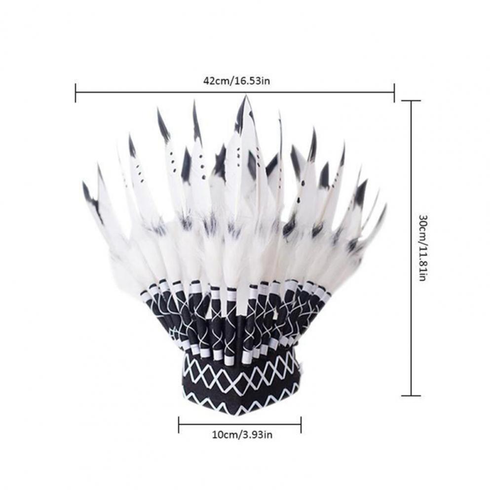 Sombrero especial, tocado sintético duradero, tocado indio nativo americano de plumas sintéticas