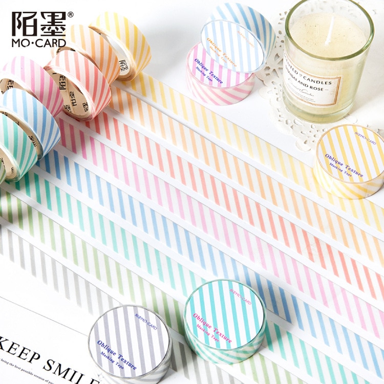 1 Pcs Washi Masking Tapes Diagonaal Check Serie Decoratieve Adhesive Scrapbooking Diy Papier Japanse Stickers 3 M