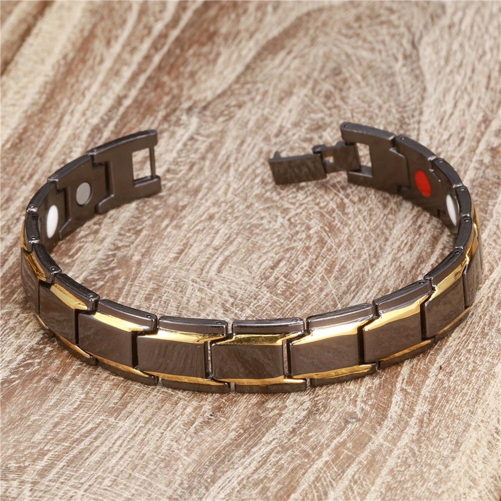 Magnetische therapie armband voor heren, klassiek titanium staal, anti-snurken, gezondheidszorg, gezondheid 99