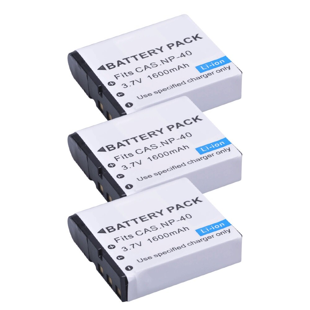 Batteria CNP-40 1600mAh NP-40 NP40 per Casio Exilim EX-Z600 EX-Z750 Z1000 Z1050 Z1080 FC100 FC150 P505 P600 P700: 3 batteria