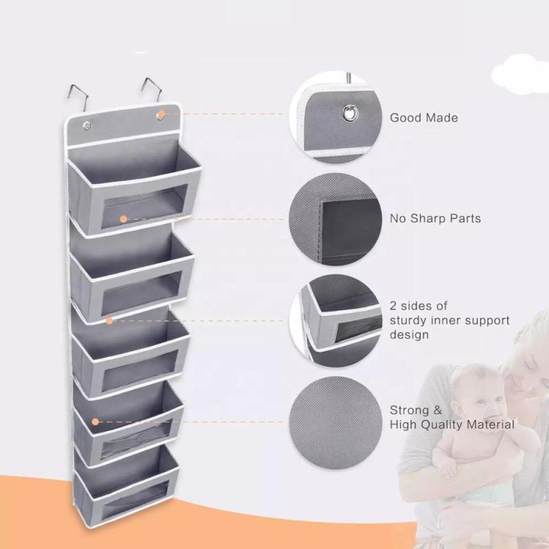 Five-layer Door Hanging Organizer Rack Wall Bag Storage Closet Holder Wardrobe Closet Transparent Storage Clothes Organizer