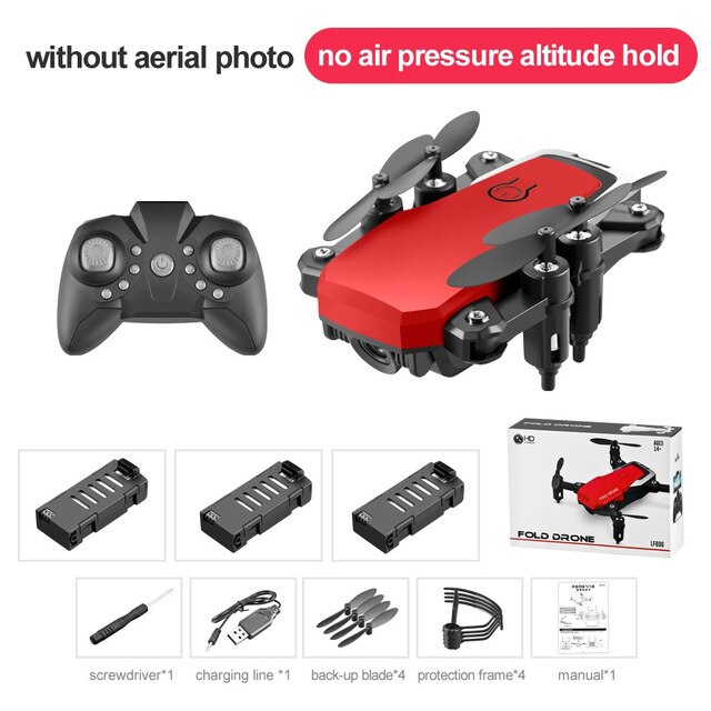 Mini Drone Met Hd Camera Pocket Wifi Rc Quadcopter Selfie Opvouwbare Dron Kinderen Outdoor/Indoor Speelgoed: Red No Camera 3B