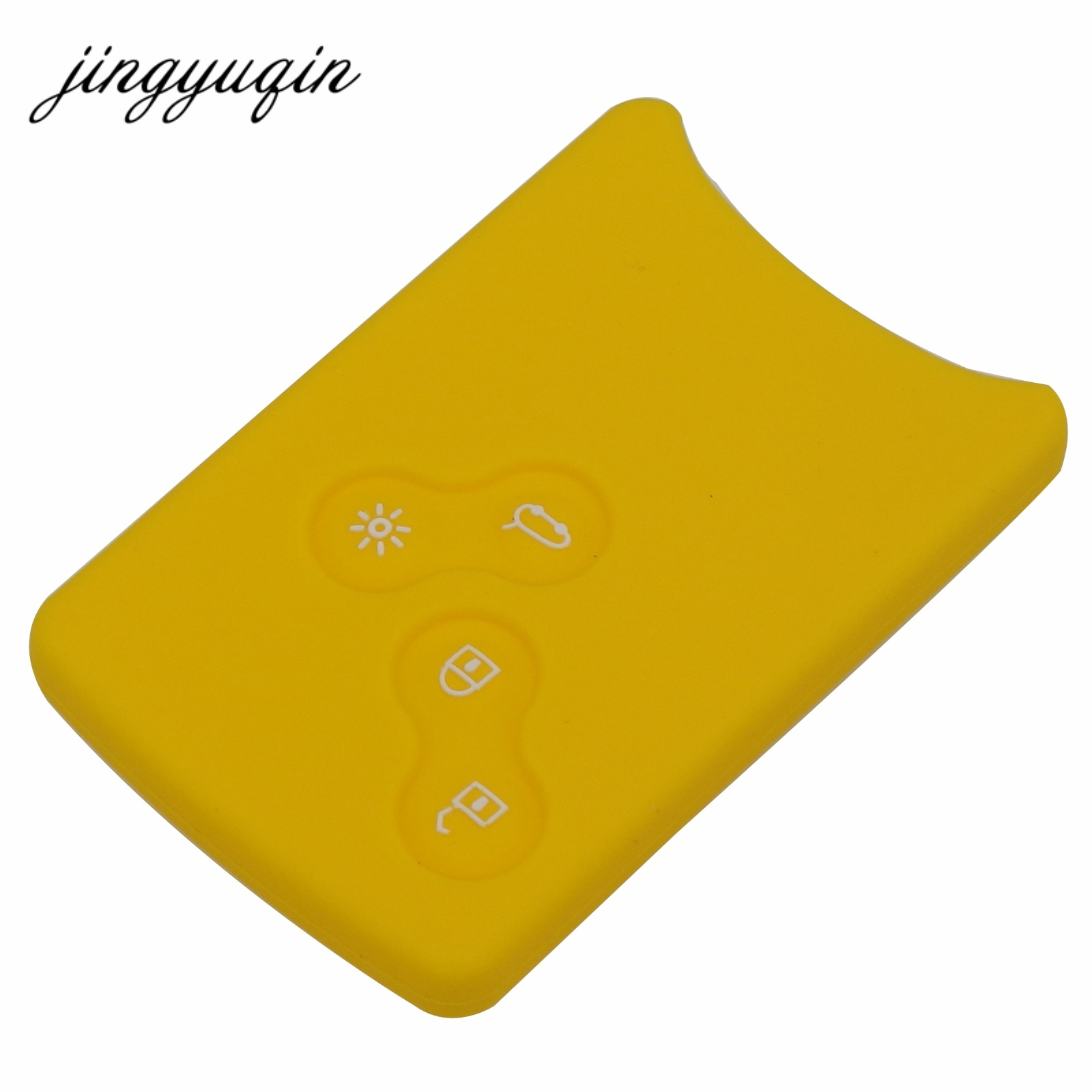 Jingyuqin 4 knap bilnøgle silikone cover protector holder til renault clio logan megane 2 3 koleos naturskønne kort nøglering sag