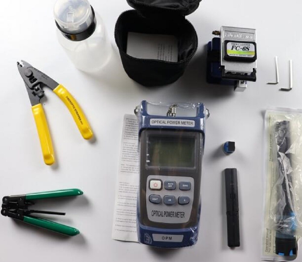 FTTH Fiber Optic Tool Kit with Fibra Optica Power Meter Visual Fault Locator