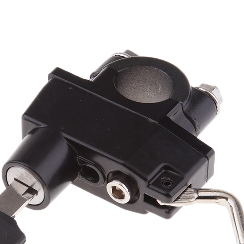 Zwart Universele Motorrijwiel Helm Lock & 2 Keys Set Voor 7/8 "22 Mm Bar