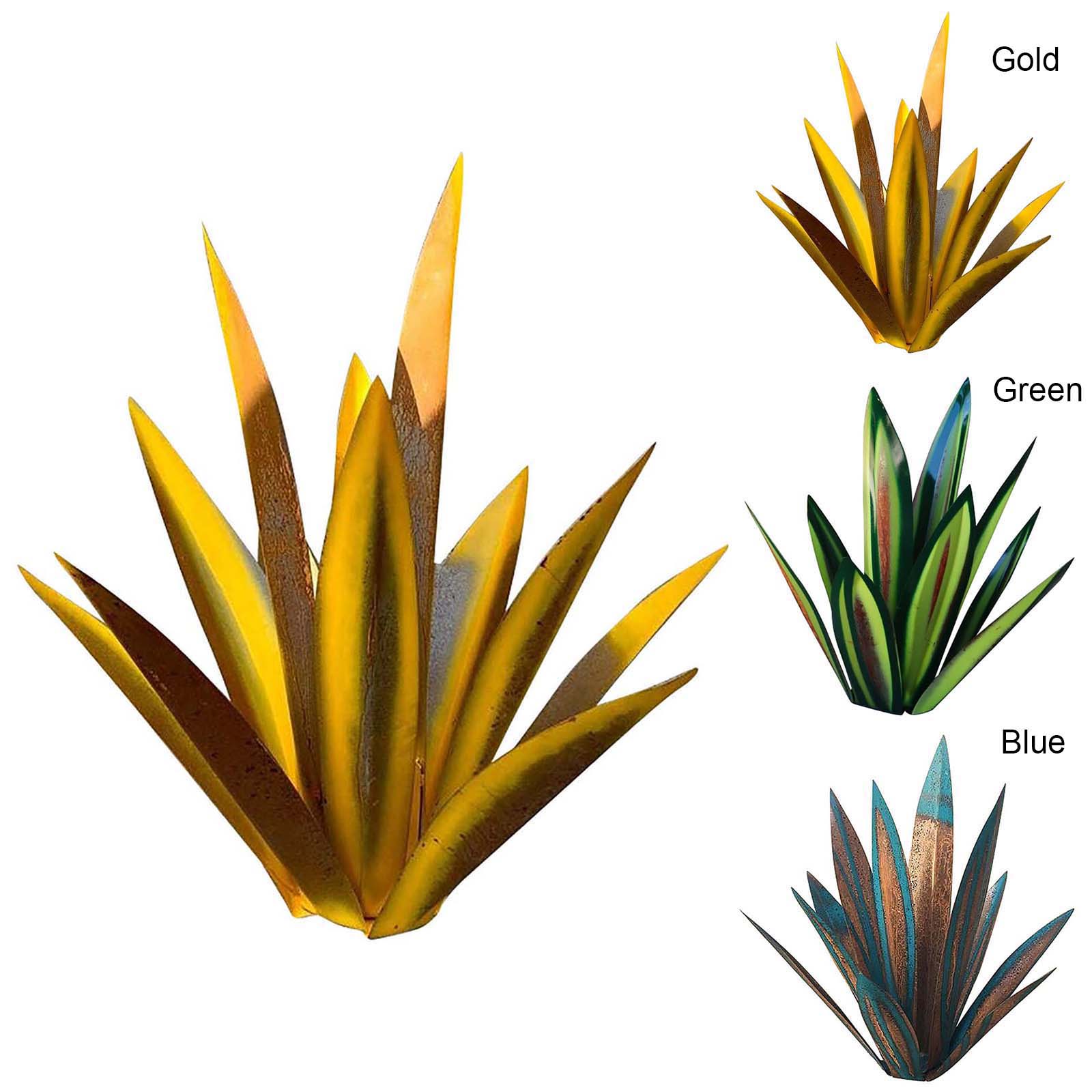 Hand Painted Metal Artificial Agave DIY Iron Art Statue Plant for Garden Yard Decoration Landscape Ornaments Outdoor Figurines