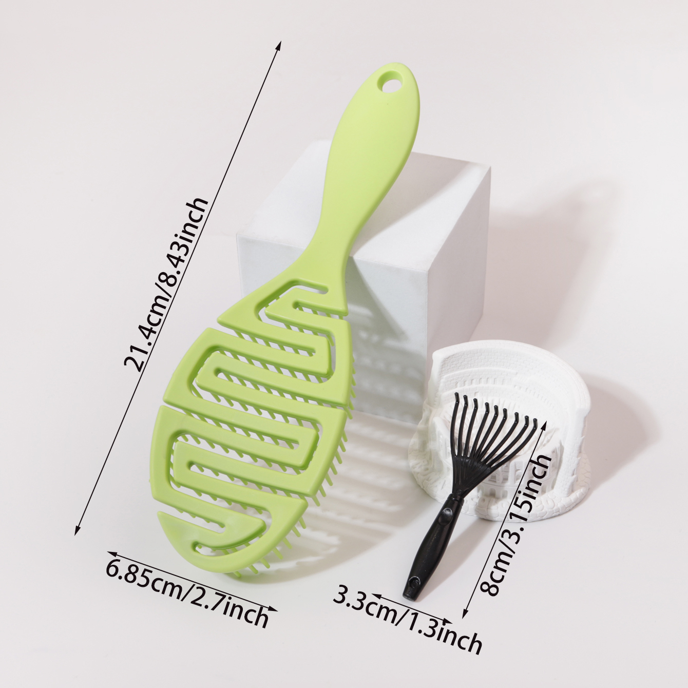 Spazzola per capelli nascosta cava, spazzola per smistamento capelli secchi e bagnati 1/2 pezzi, artiglio per pulizia spazzola per capelli, speciale per parrucche di capelli veri