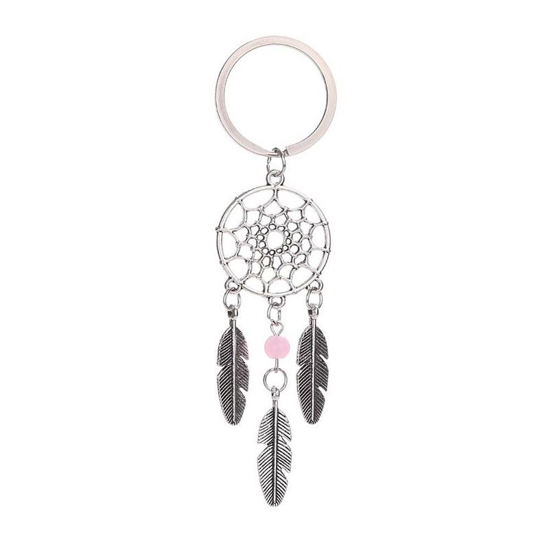 Dream Catcher Tone Key Chain Silver Ring Feather Tassels Keyring Keychain For Women Ladies Girl #YW