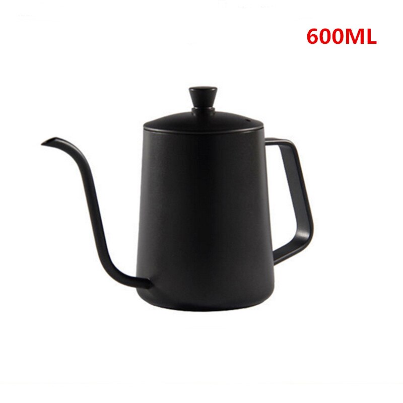 Tetera de goteo de 350ml y 600ml, teflón antiadherente para café o té, hervidor de goteo de acero inoxidable con cuello de cisne y boca fina: Teflon 600ml