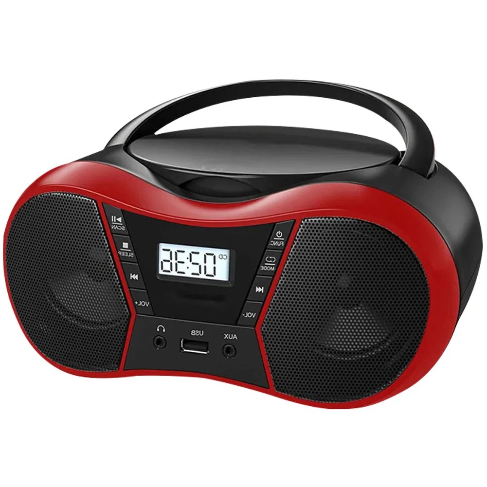 Tragbarer stereo-cd-player mit ukw-radio, bluetooth, usb-anschluss, hintergrundbeleuchtetem lcd-display  mp3 abspielfunktionen: Schwarz