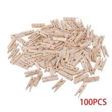100 st liten storlek 3.0*0.4cm mini träklämmor i naturligt trä för fotoklämmor klädnypa hantverksdekorationsklämmor