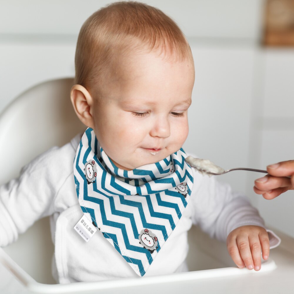 3Pcs Slabbers 100% Biologisch Katoen Slabbetjes Driehoek Burp Doek Cartoon Speeksel Handdoek Babyvoeding Slabbetjes Zachte Absorberende Jongens meisje Slabbetjes