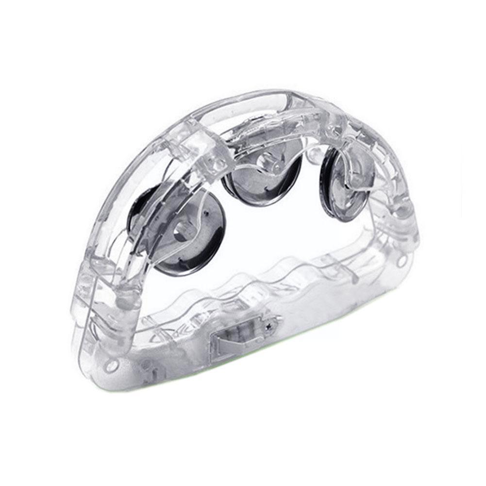 Led Tambourine Clear Light Up Sensory Toy Flashing Tambourine Musical Instrument Shaking Toy For Festivals Birthday Party Z1j8